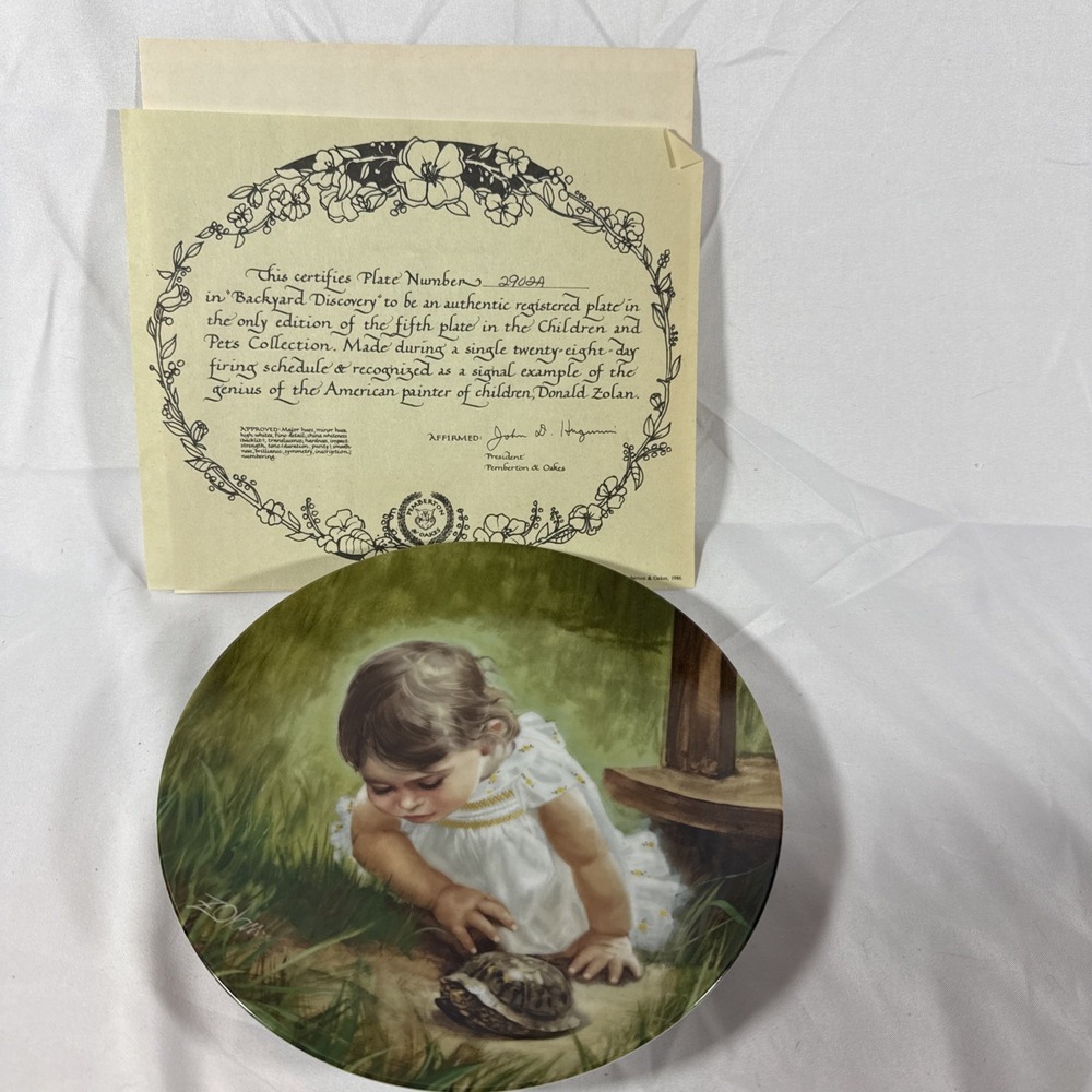 1986 Donald Zolan's "Backyard Discovery" Collector Plate #7201 B